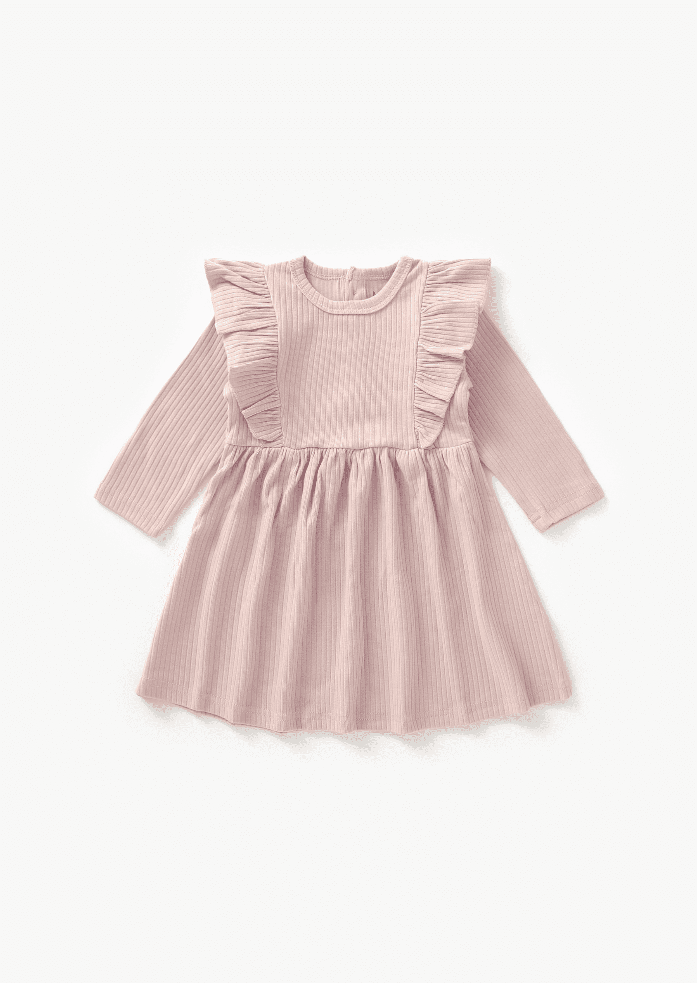 Mila & Co. Ribbed Flutter Dress in Blush