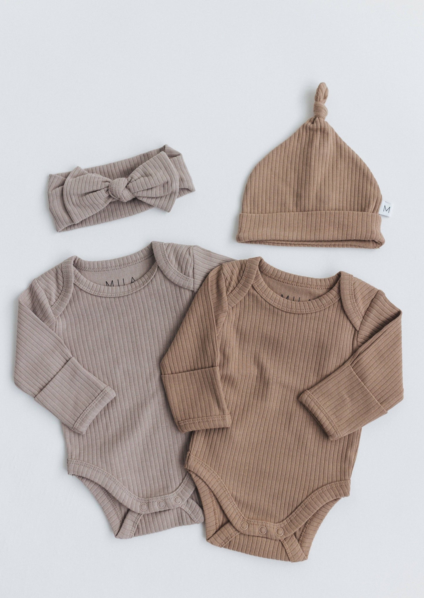 Mila & Co. Ribbed Bodysuit in Cappuccino