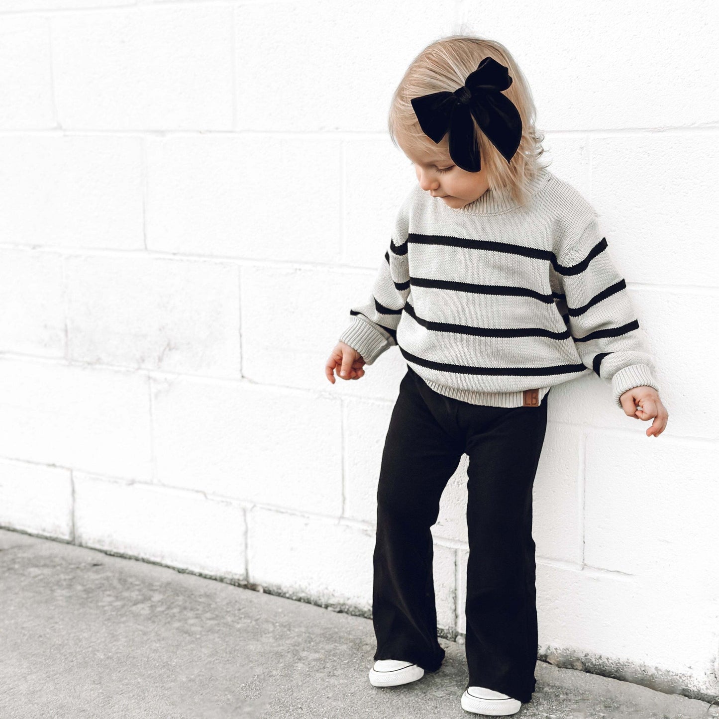 Little Bipsy Knit Sweater in Pinstripe