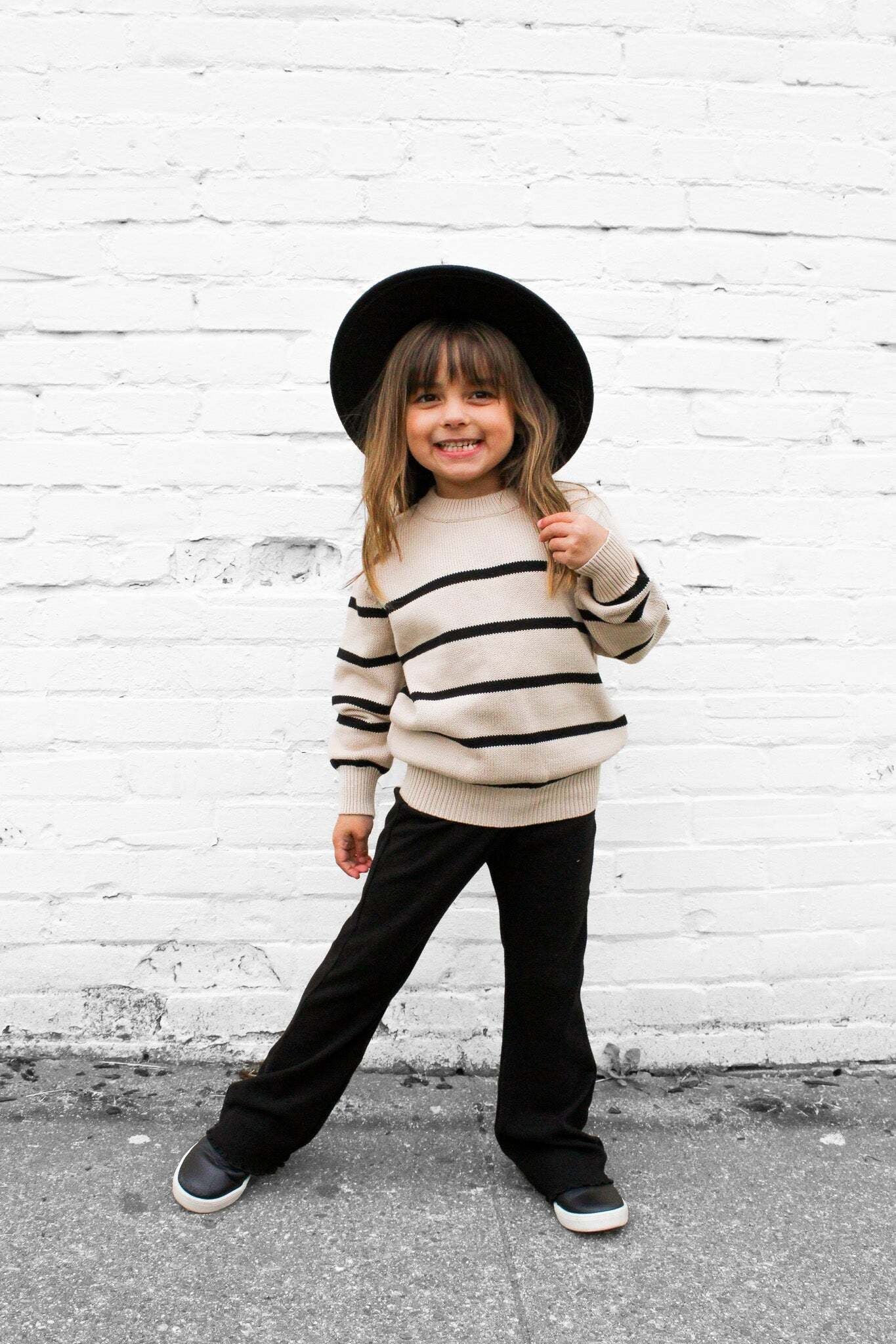 Little Bipsy Knit Sweater in Pinstripe
