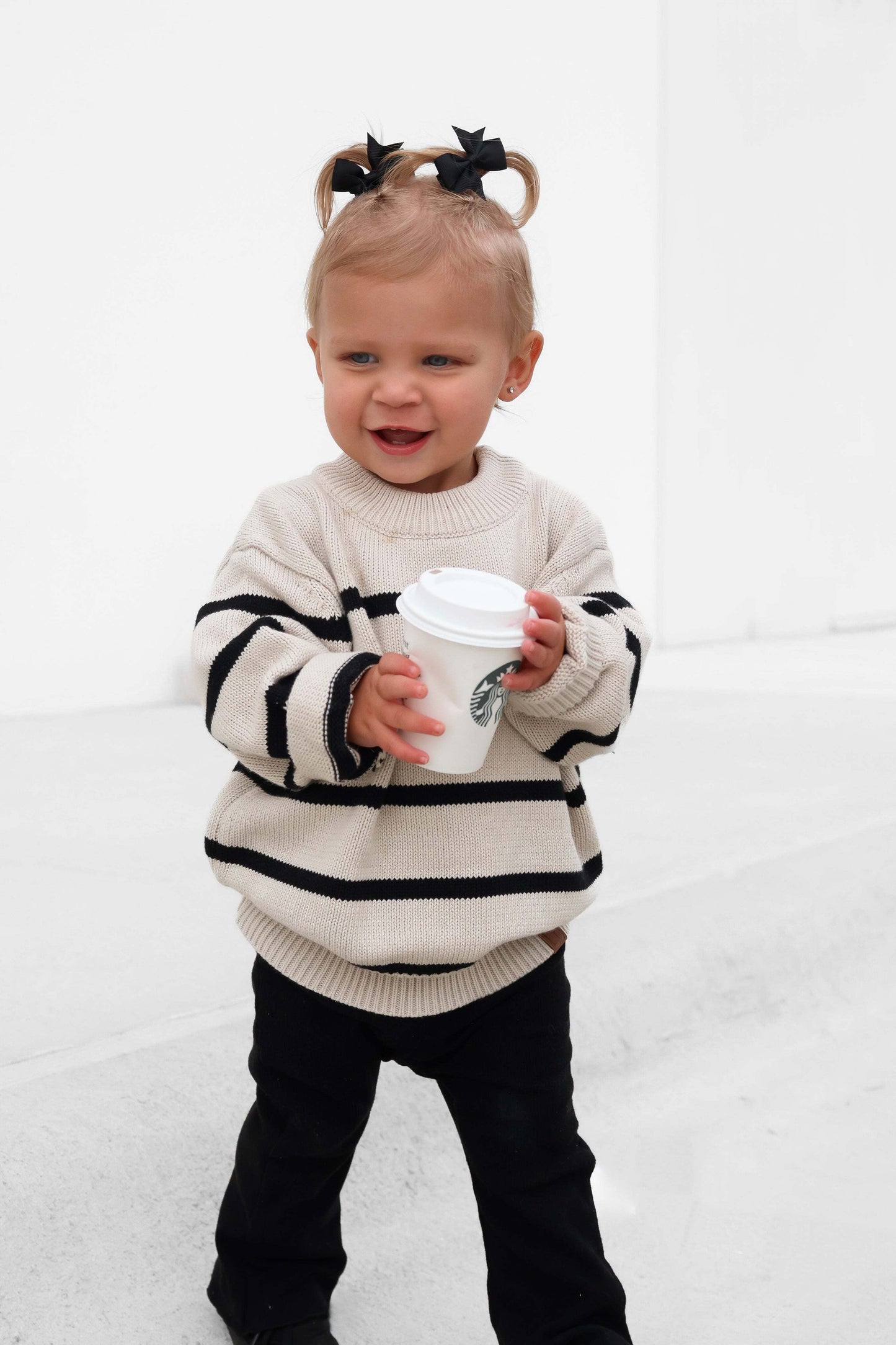 Little Bipsy Knit Sweater in Pinstripe