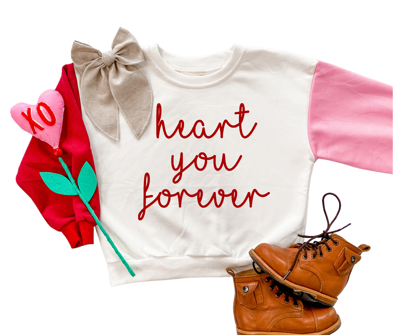 Holland Ave “Heart you Forever” Colour Block Sweatshirt