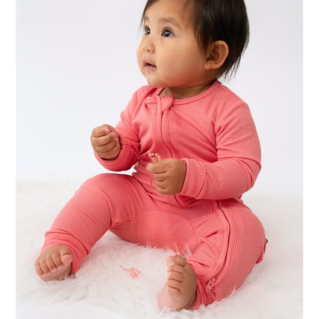 Belan J Ribbed Foldover Cuff Footless Bamboo Sleeper in Candy Pink