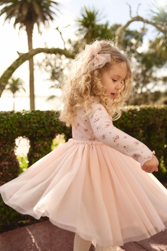 Anna Tulle Dress in Petite Fleur Soft Peony
