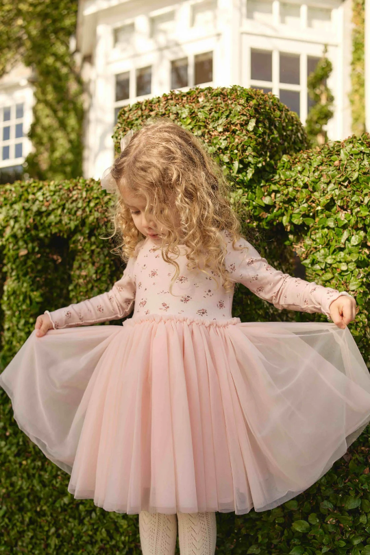 Anna Tulle Dress in Petite Fleur Soft Peony
