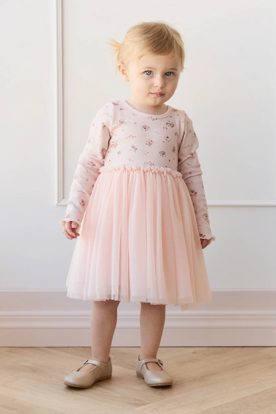 Anna Tulle Dress in Petite Fleur Soft Peony