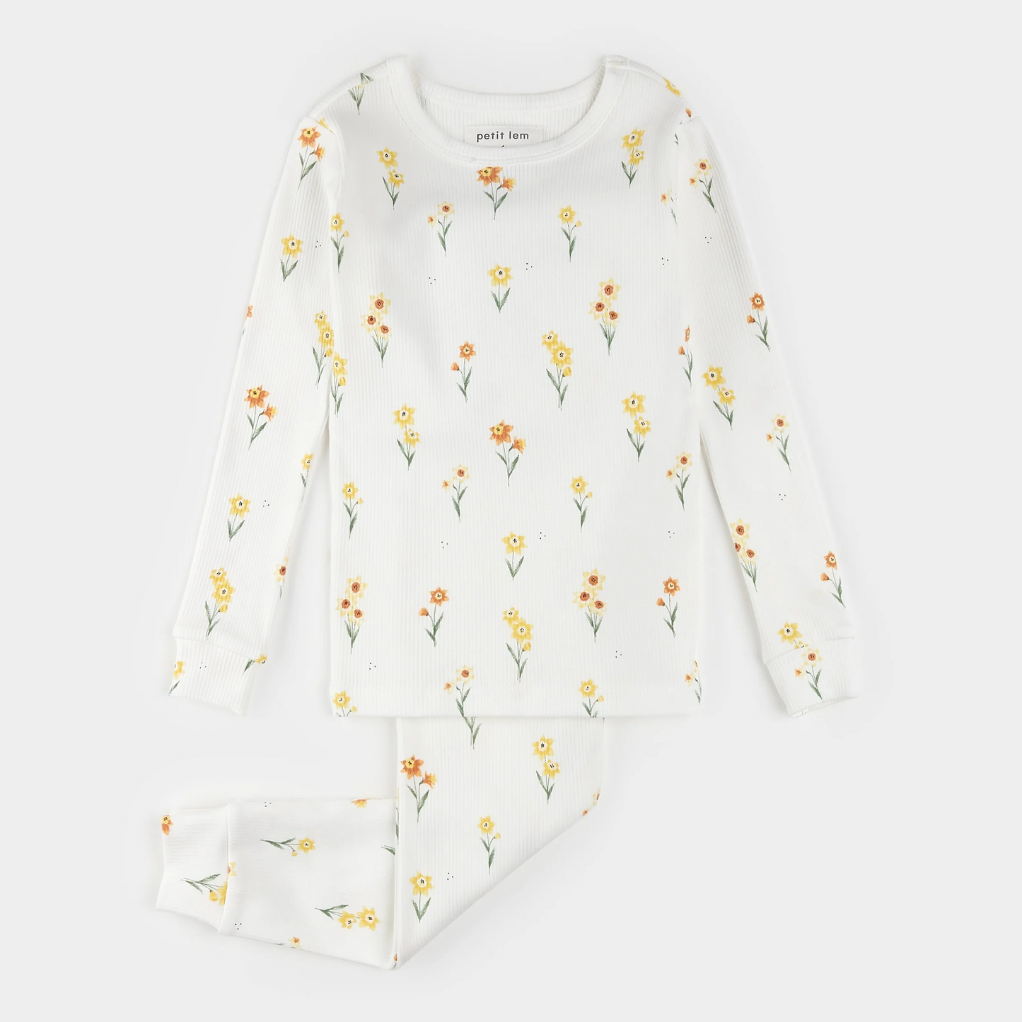 Petit Lem Ribbed PJ Set in Daffodil