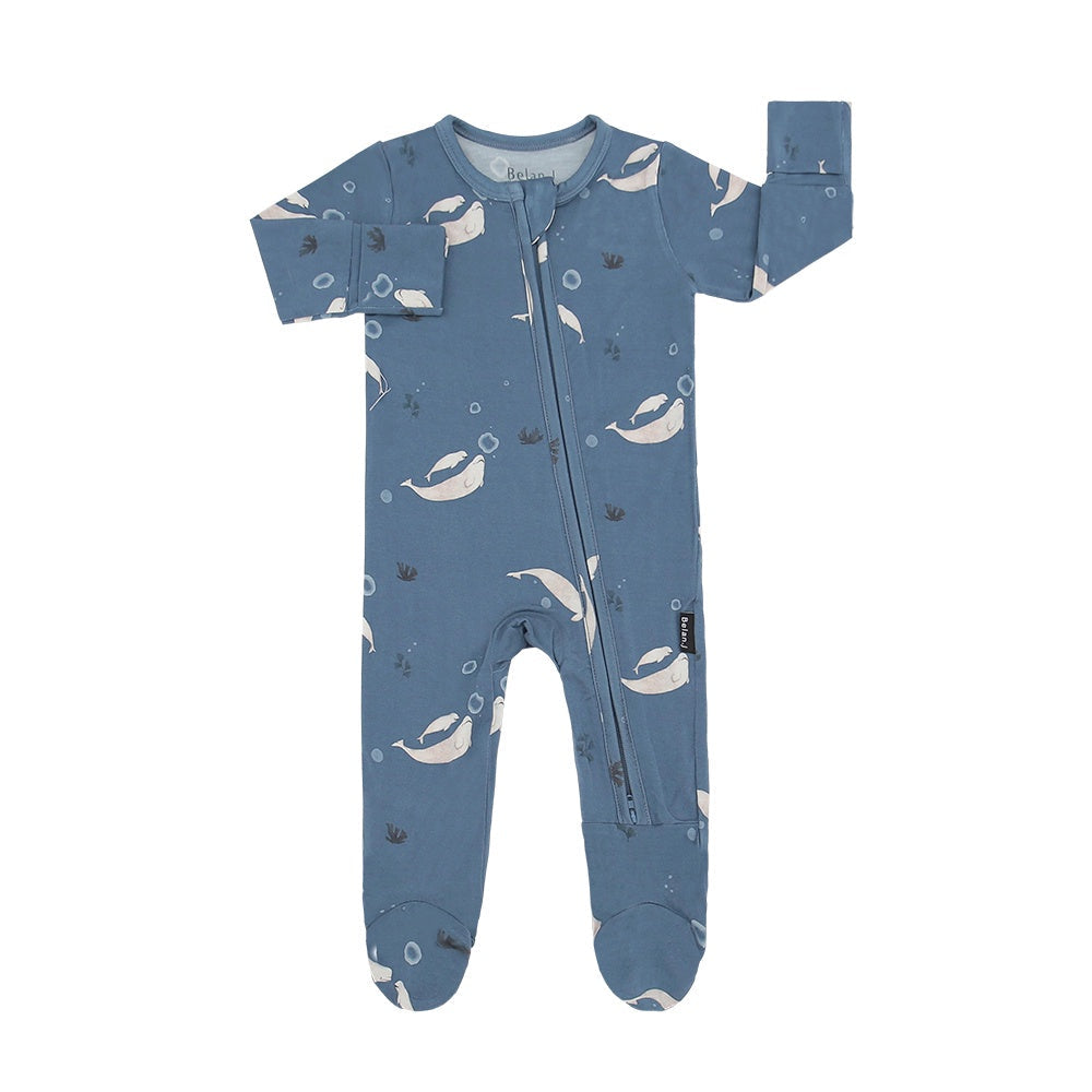 Belan J Bamboo Footed Sleeper in Belugas
