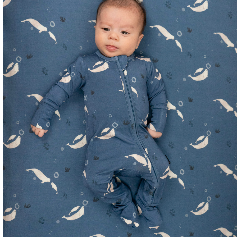Belan J Bamboo Footed Sleeper in Belugas