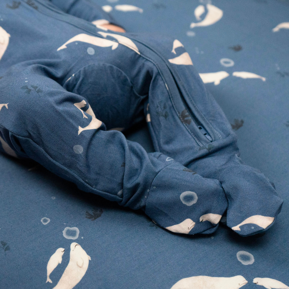 Belan J Bamboo Footed Sleeper in Belugas