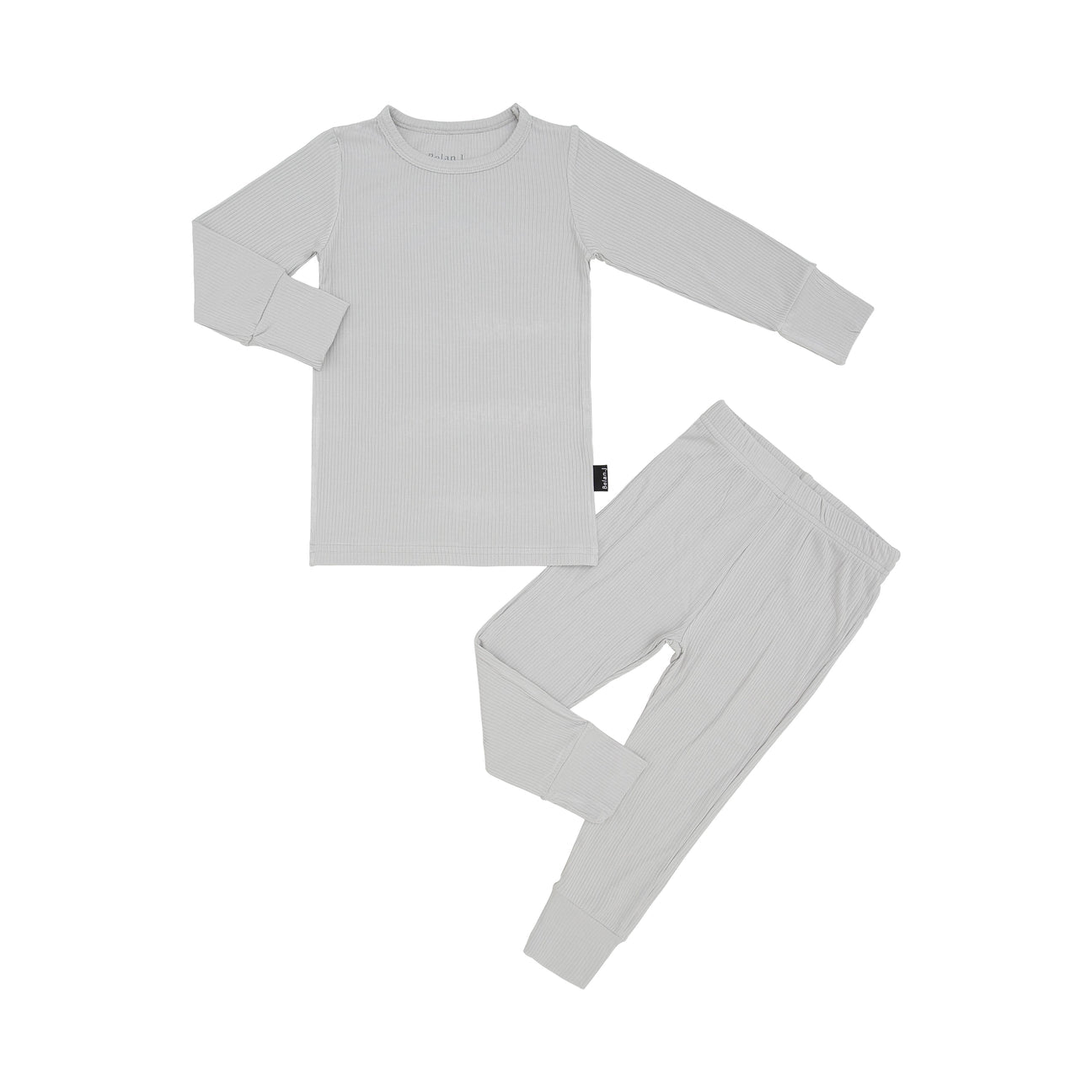 Belan J Ribbed 2 Piece PJ Set in Silver Cloud
