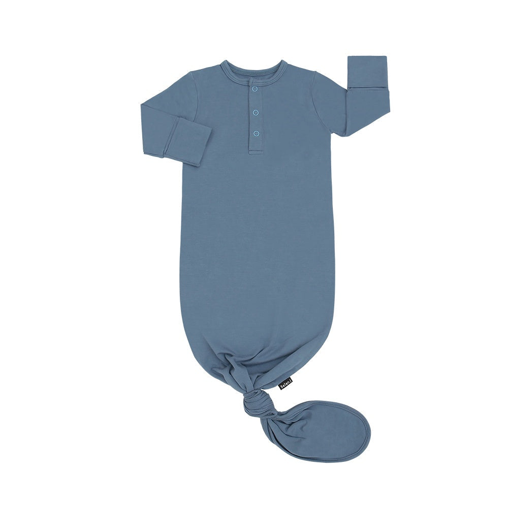 Belan J Knotted Sleep Gown in Ocean Blue