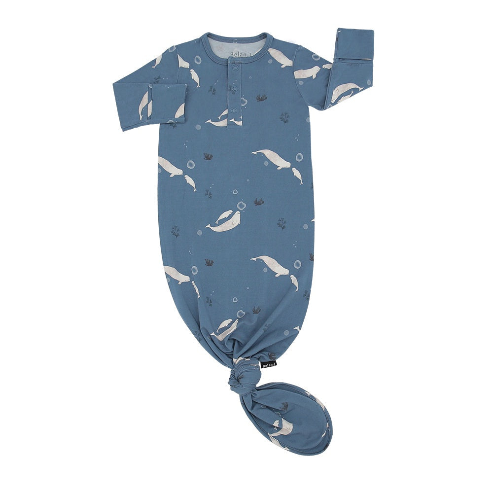 Belan J Knotted Sleep Gown in Belugas