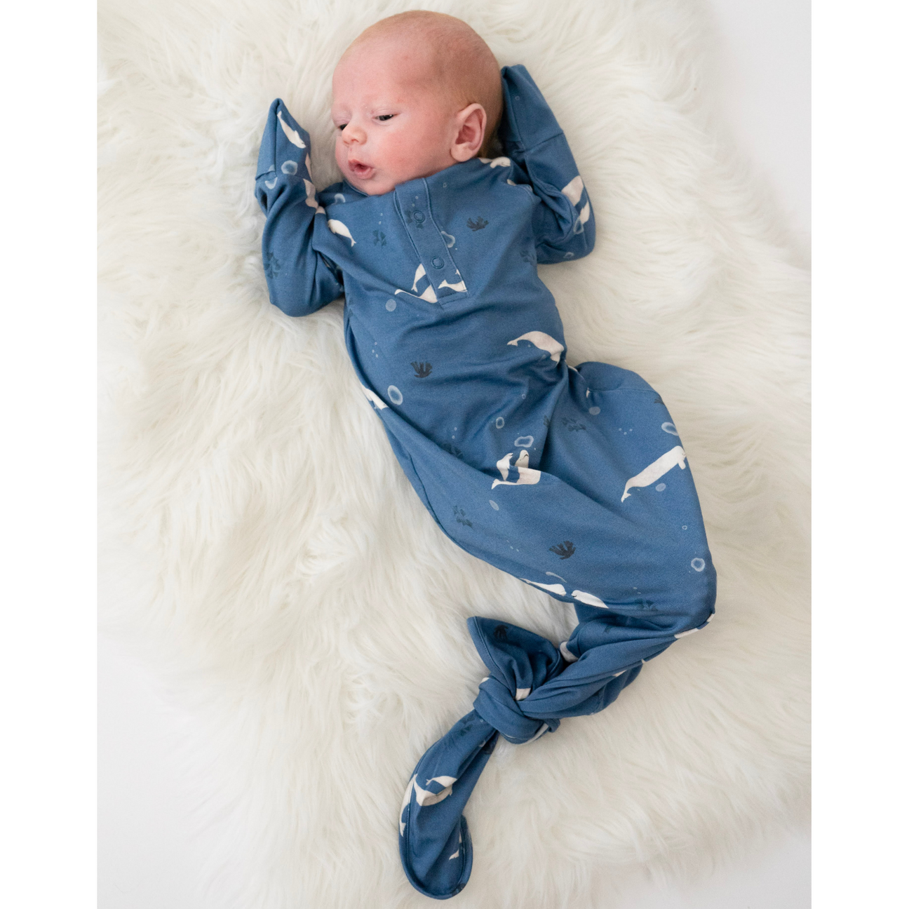 Belan J Knotted Sleep Gown in Belugas
