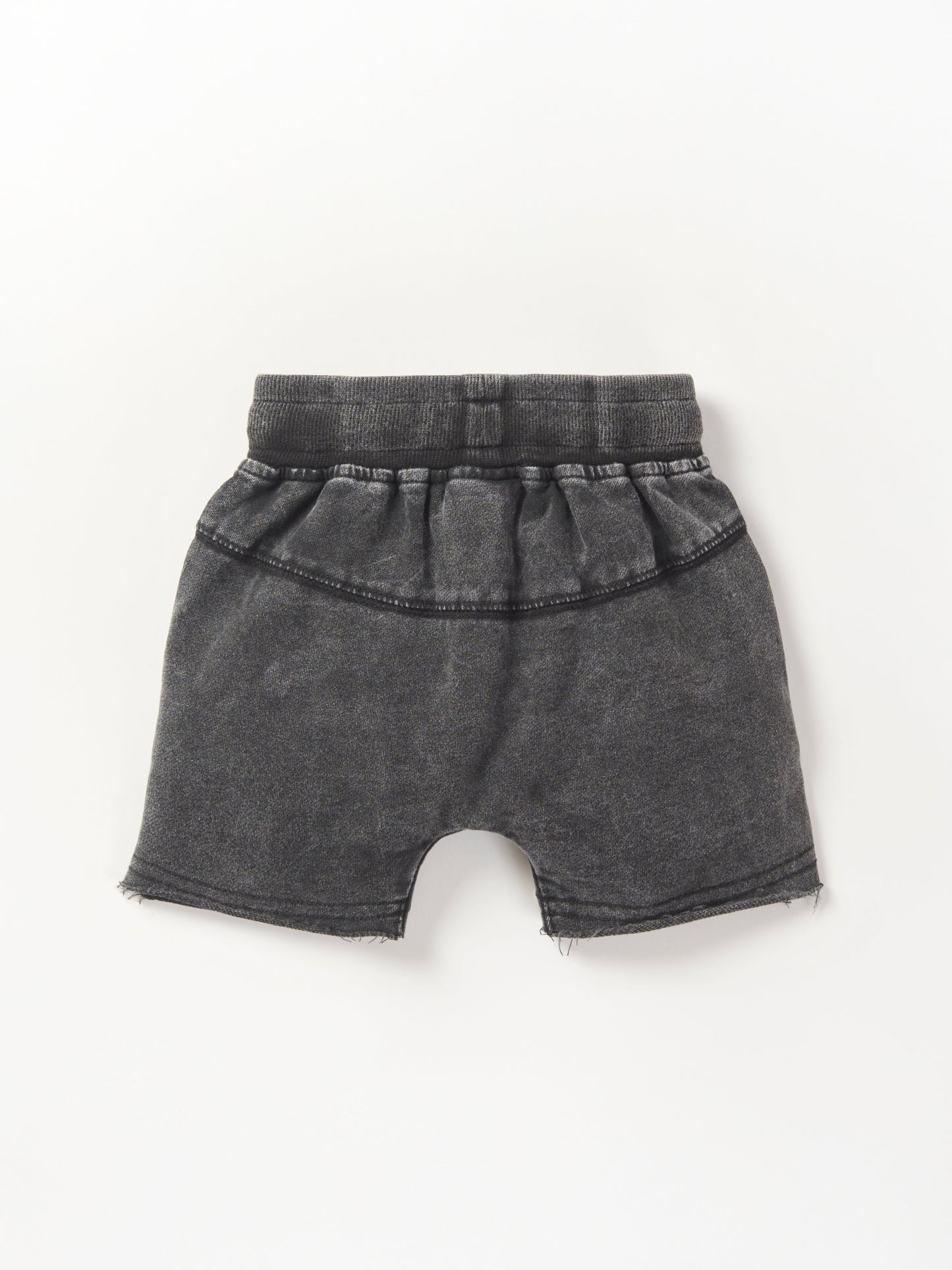Little Bipsy Acid Wash Raw Edge Harem Short in Black