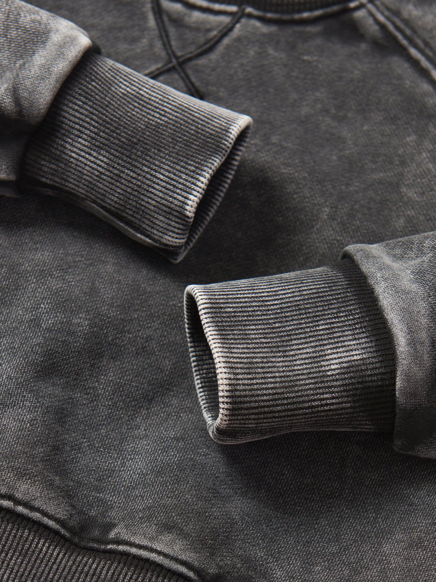 Little Bipsy Acid Wash Crewneck in Black