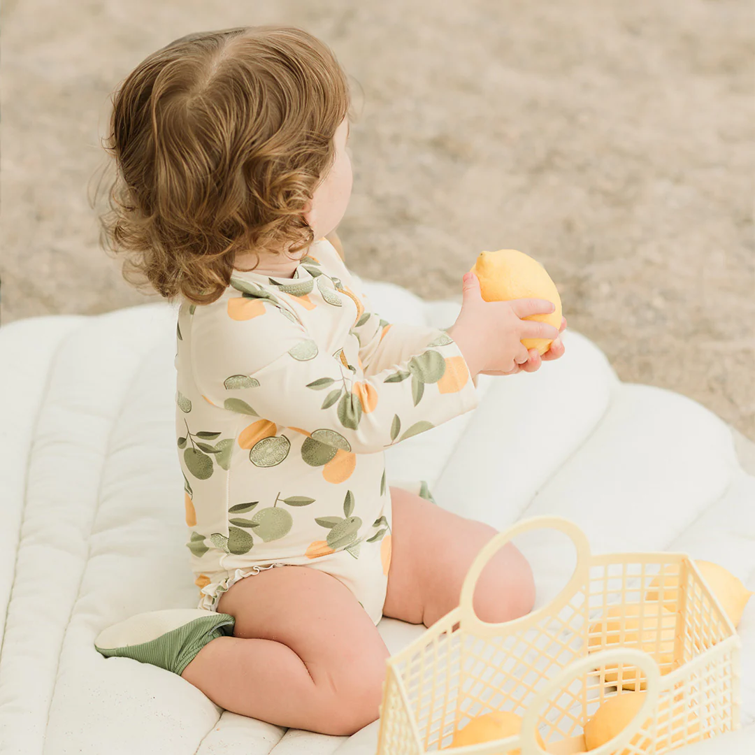 Petit Lem Long Sleeve Onepiece Swimsuit in Citrus