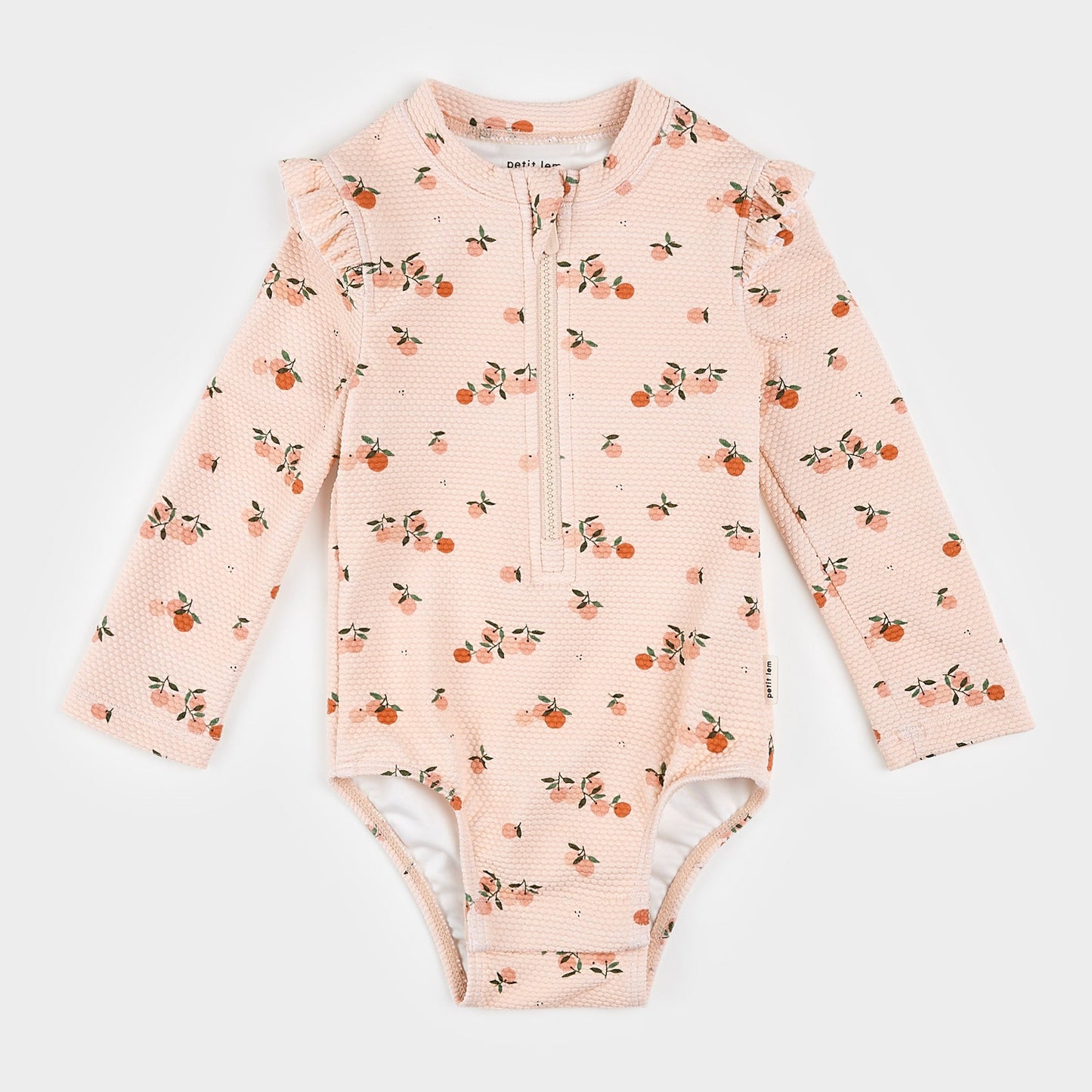 Petit Lem Long Sleeve Onepiece Swimsuit in Peaches