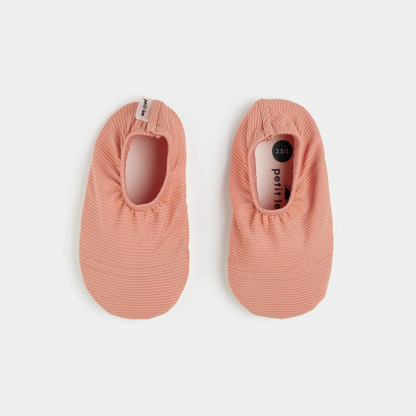 Petit Lem Ribbed Swim Slippers in Coral
