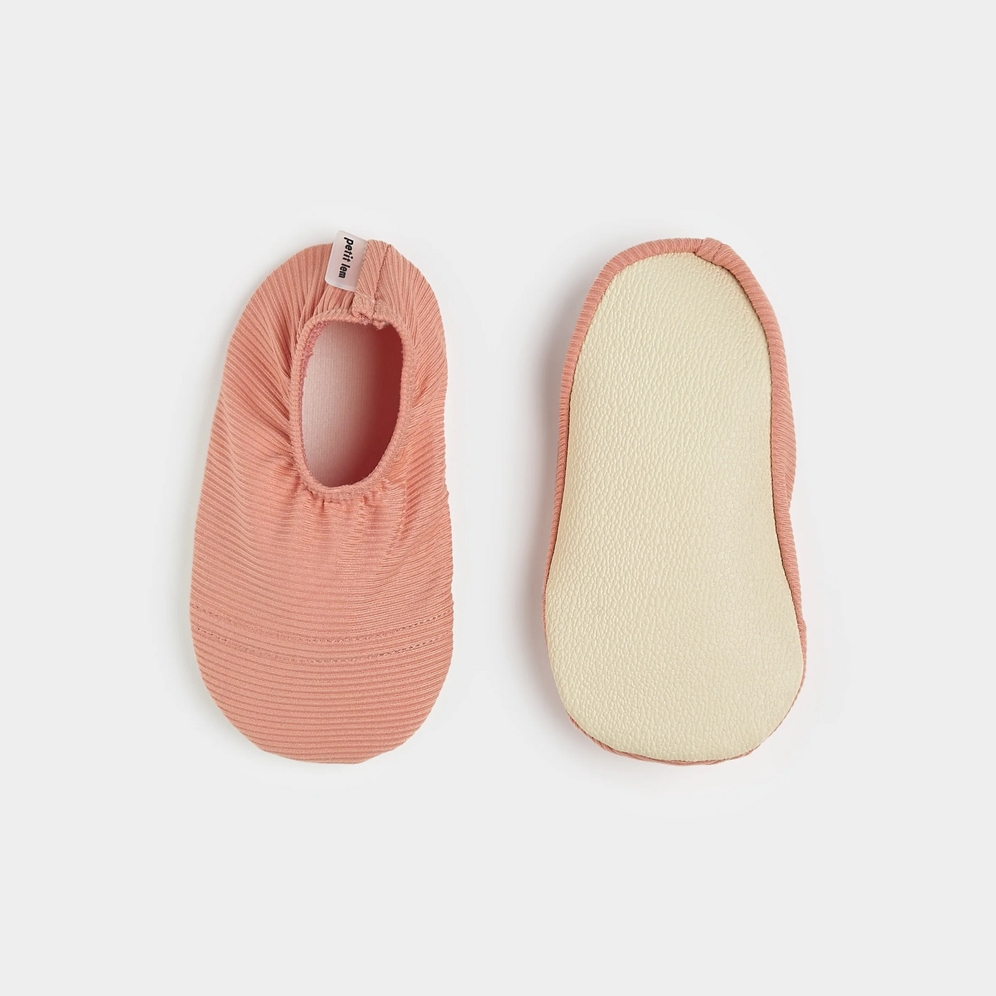 Petit Lem Ribbed Swim Slippers in Coral