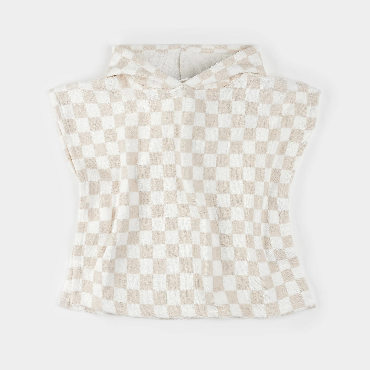 Petit Lem Beach Poncho in Checkered Beige