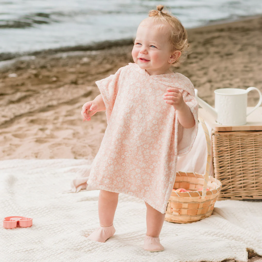 Petit Lem Beach Poncho in Rose Floral