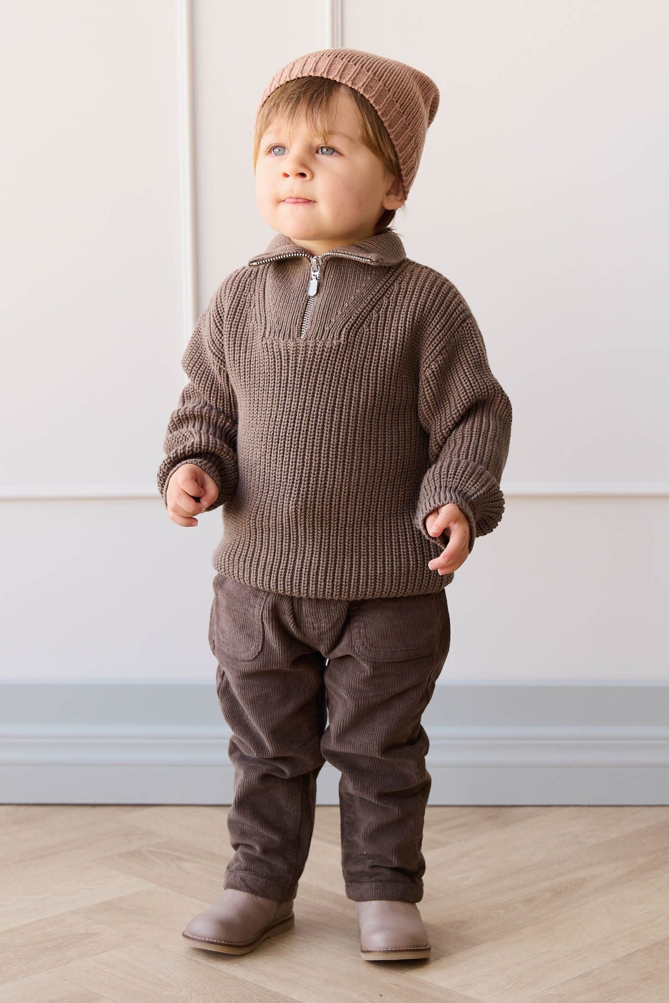 Jamie Kay Nicholas Half Zip Jumper in Tiger Fleck