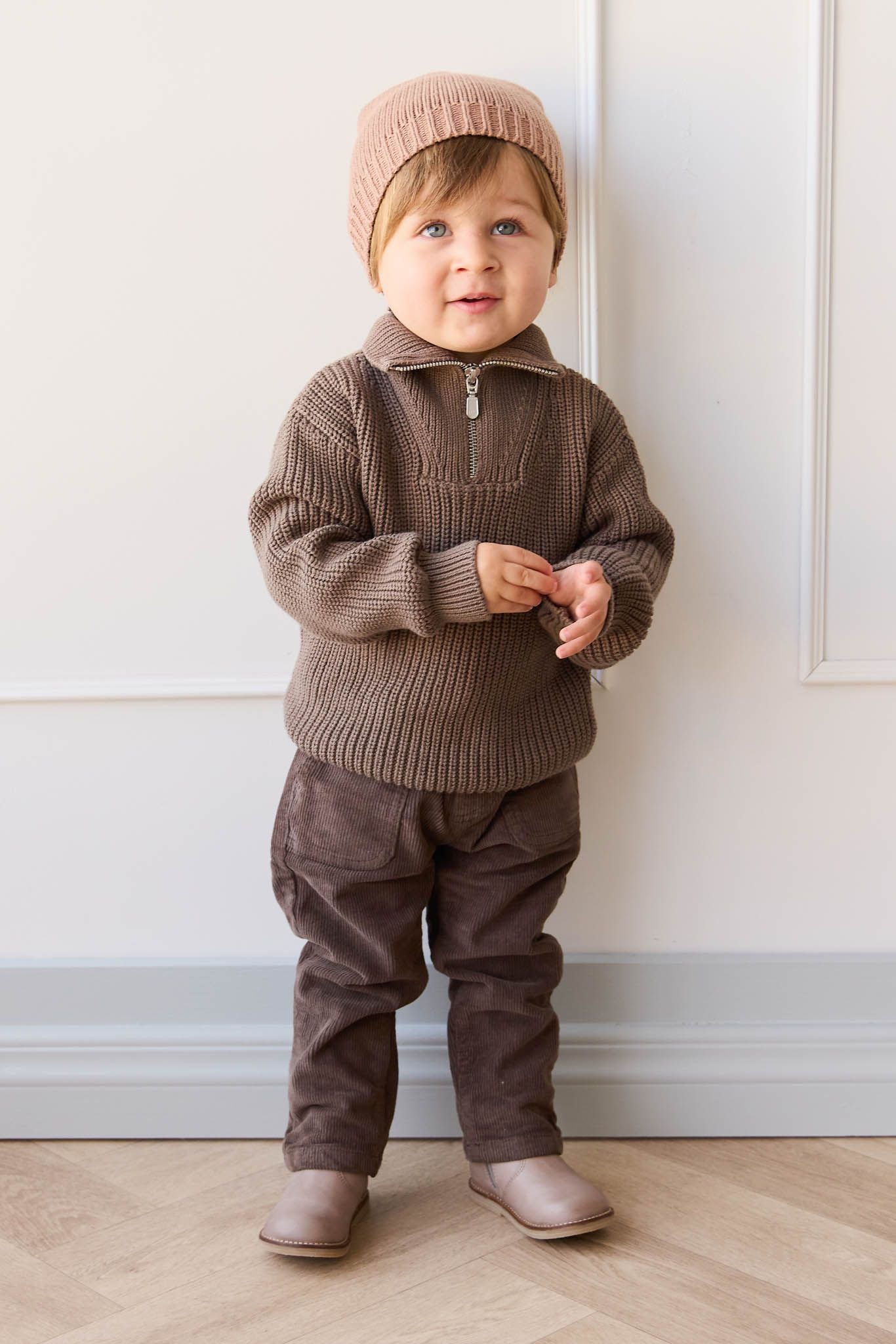 Jamie Kay Nicholas Half Zip Jumper in Tiger Fleck