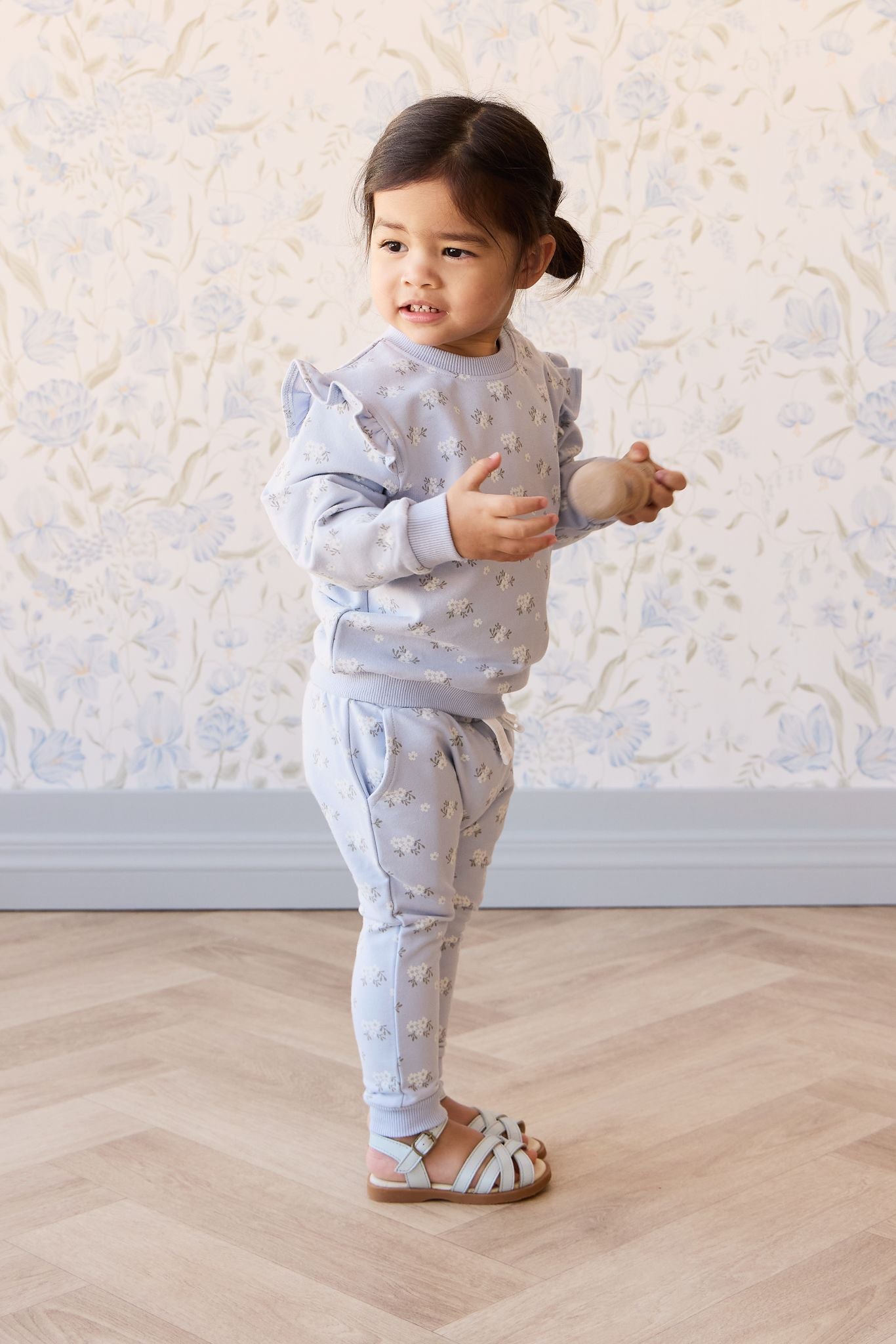 Jamie Kay Organic Cotton Maple Sweatshirt in Rose Floral Smoke
