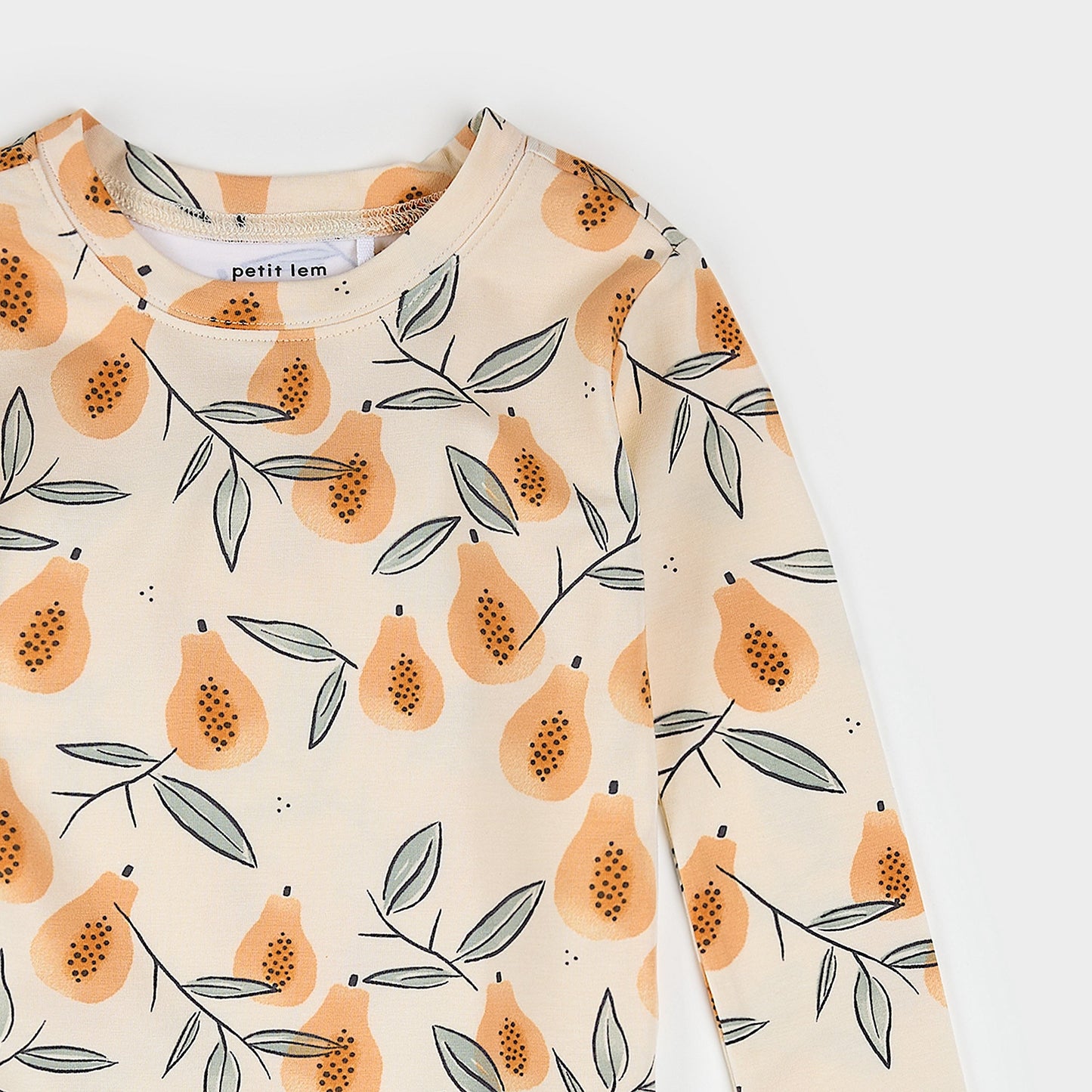 Petit Lem Jersey 2 Piece PJ Set in Papaya