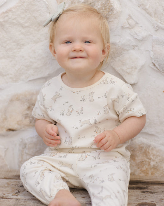 Quincy Mae Jersey Tee and Pant Set in Bunnies