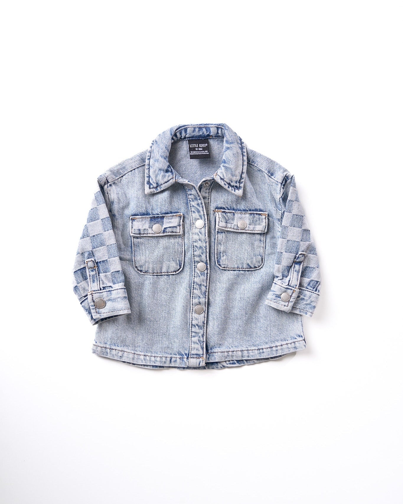 Little Bipsy Checkered Denim Shacket