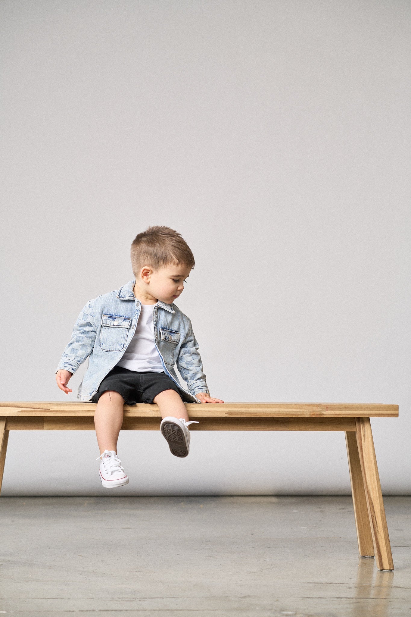 Little Bipsy Checkered Denim Shacket