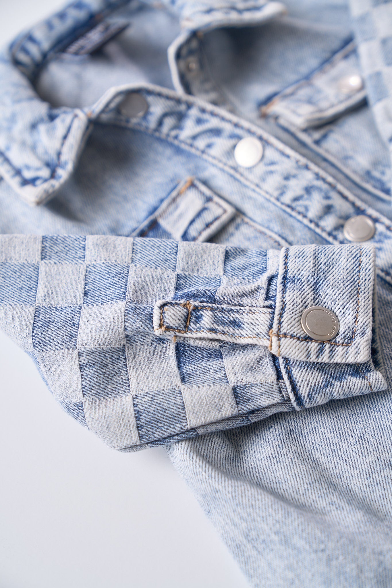 Little Bipsy Checkered Denim Shacket