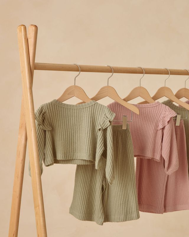 Quincy Mae Ruffle Cozy Set in Fern