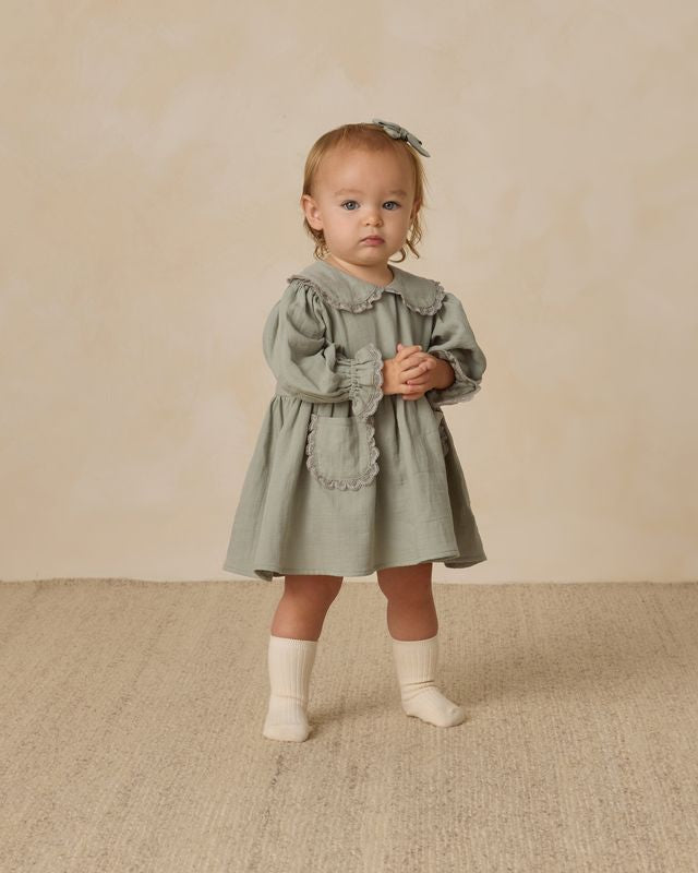 Quincy Mae Marisol Dress in Steel Blue