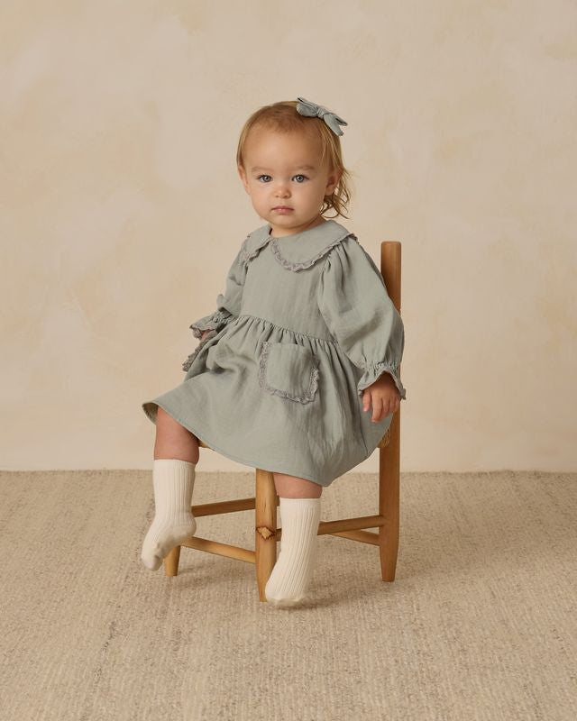 Quincy Mae Marisol Dress in Steel Blue
