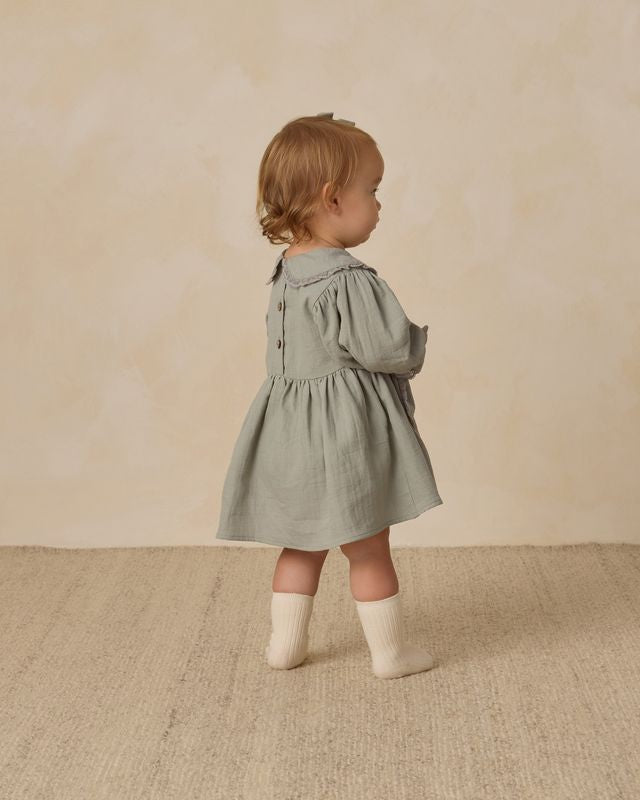 Quincy Mae Marisol Dress in Steel Blue
