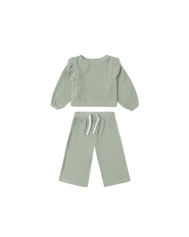Quincy Mae Ruffle Cozy Set in Fern