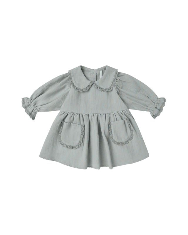 Quincy Mae Marisol Dress in Steel Blue