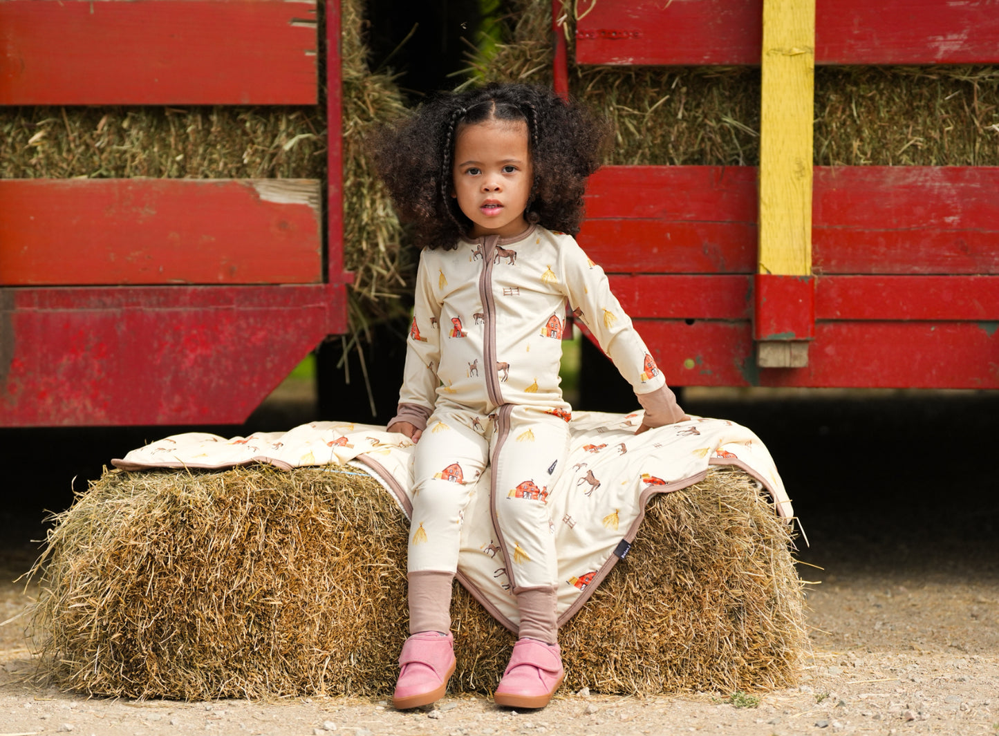Belan J Foldover Cuff Footless Bamboo Sleeper in Hay Neighbour