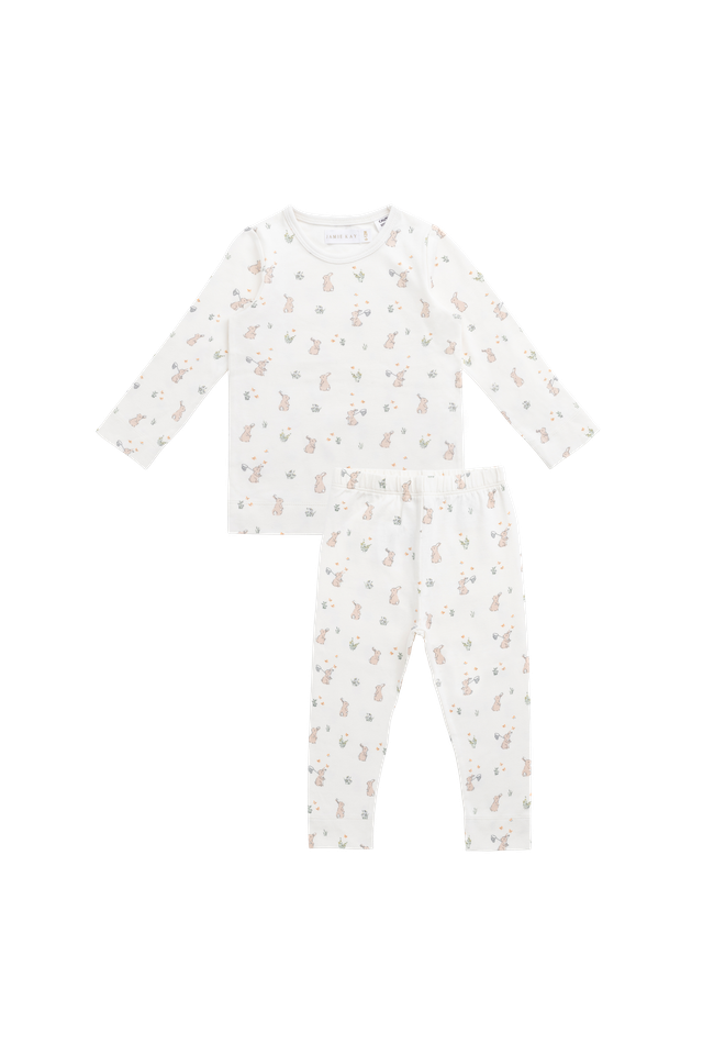 Jamie Kay Organic Cotton Jarrah Long Sleeve Pj Set in Lapin Jardin Crisp
