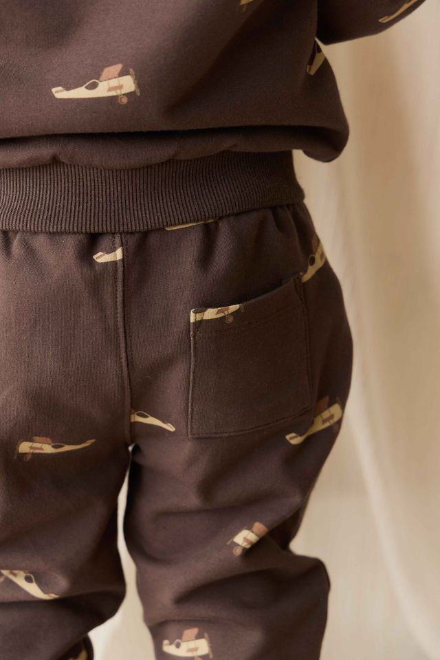 Jamie Kay Organic Cotton Dominic Trackpant in Pilot Planes Bistre