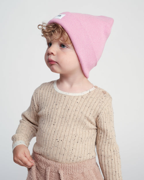 7AM Enfant Heather Beanie in Light Pink