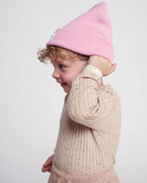 7AM Enfant Heather Beanie in Light Pink