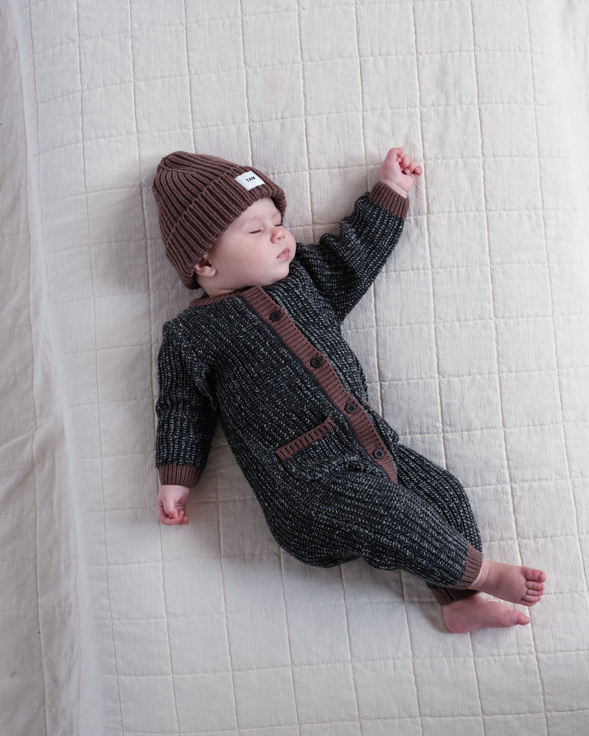 7AM Enfant Chunky Beanie in Brown