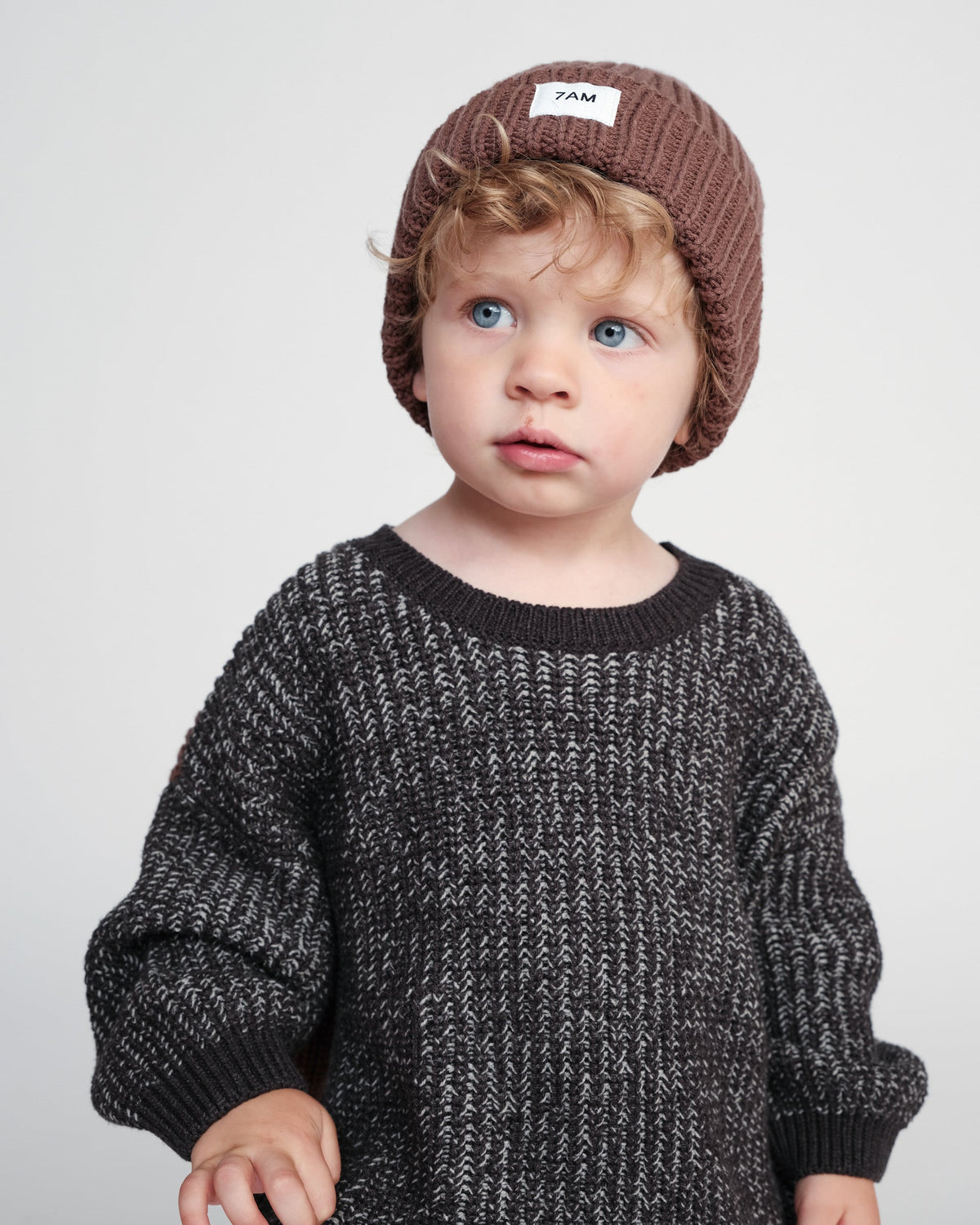 7AM Enfant Chunky Beanie in Brown