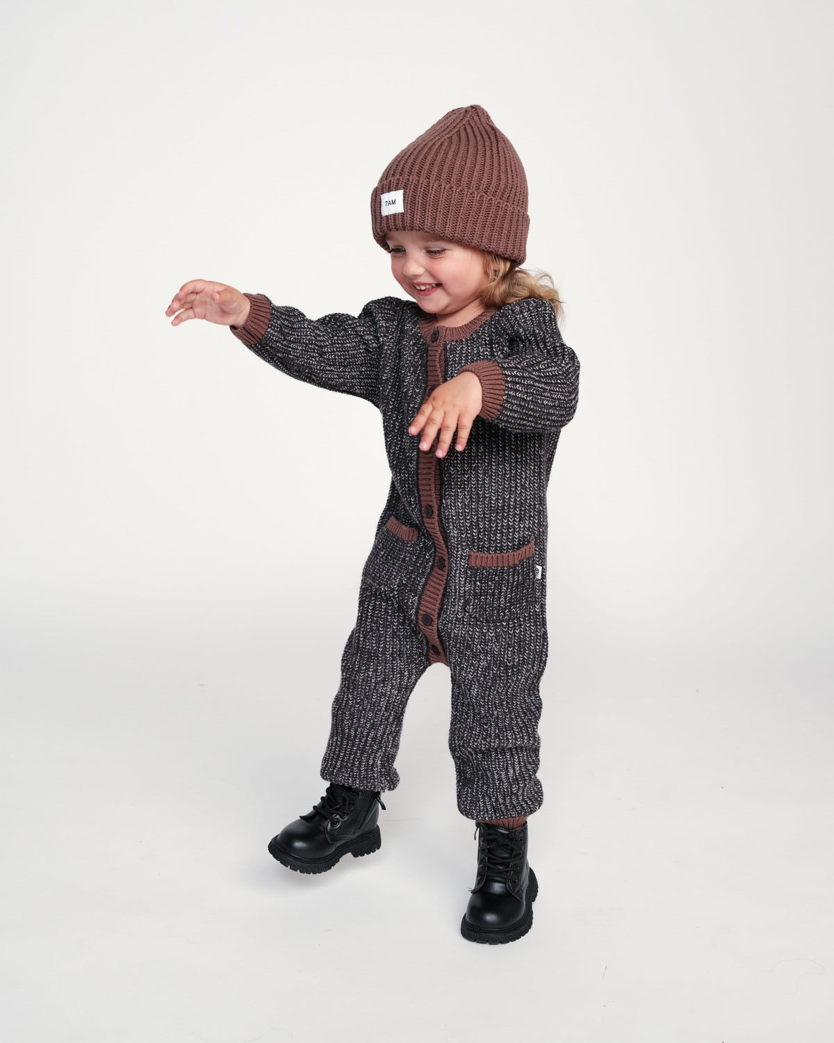 7AM Enfant Chunky Beanie in Brown