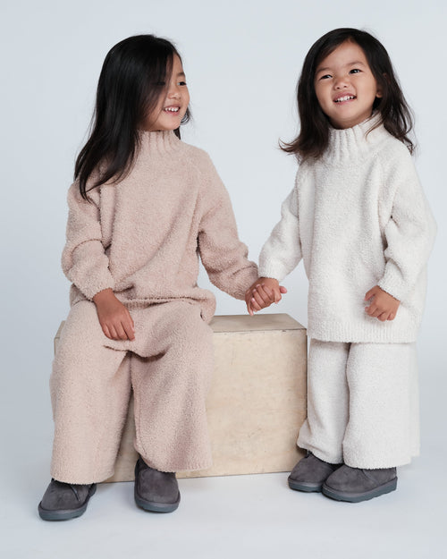 7AM Enfant Fuzzy Wide Pants in Pecan