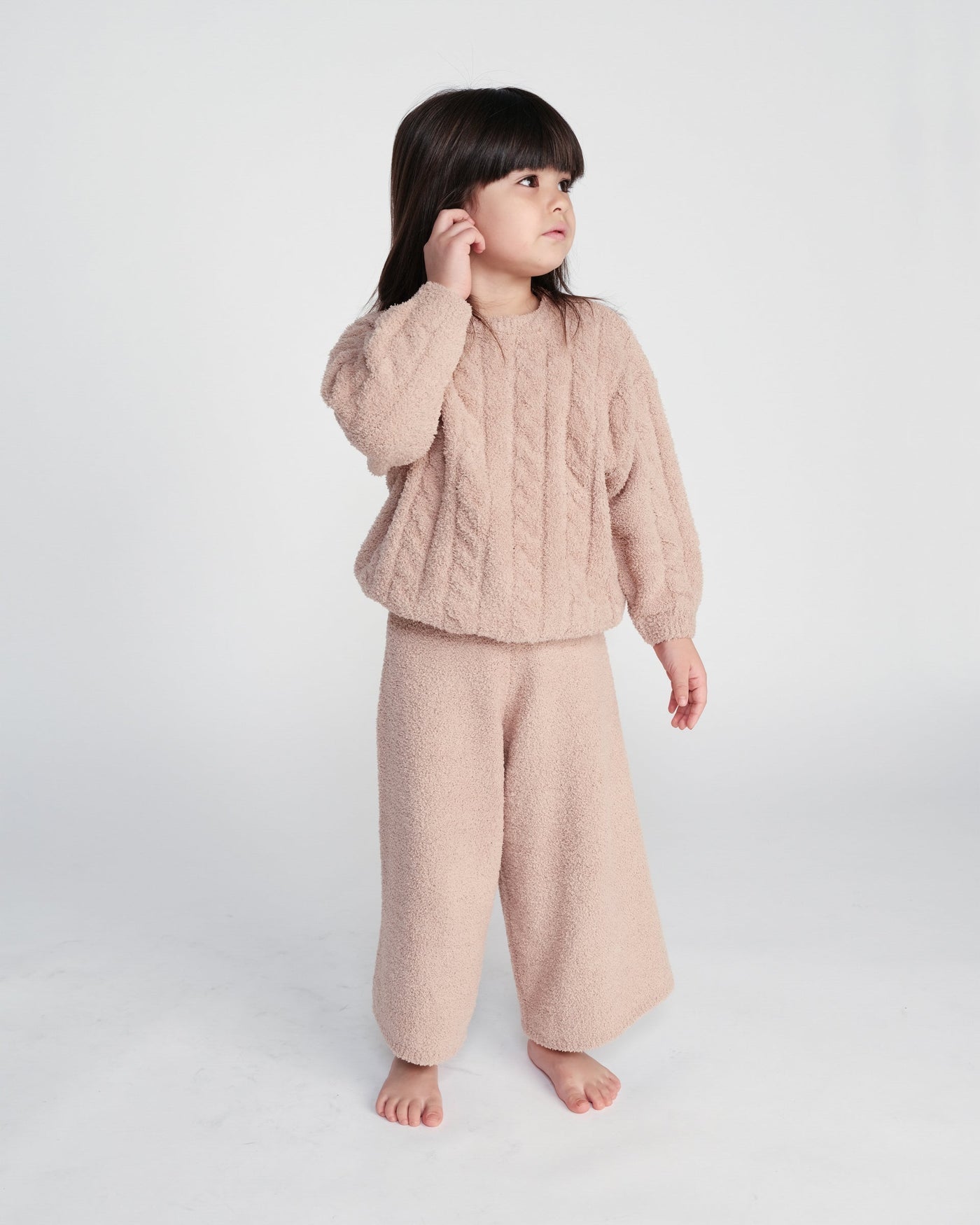 7AM Enfant Fuzzy Wide Pants in Pecan